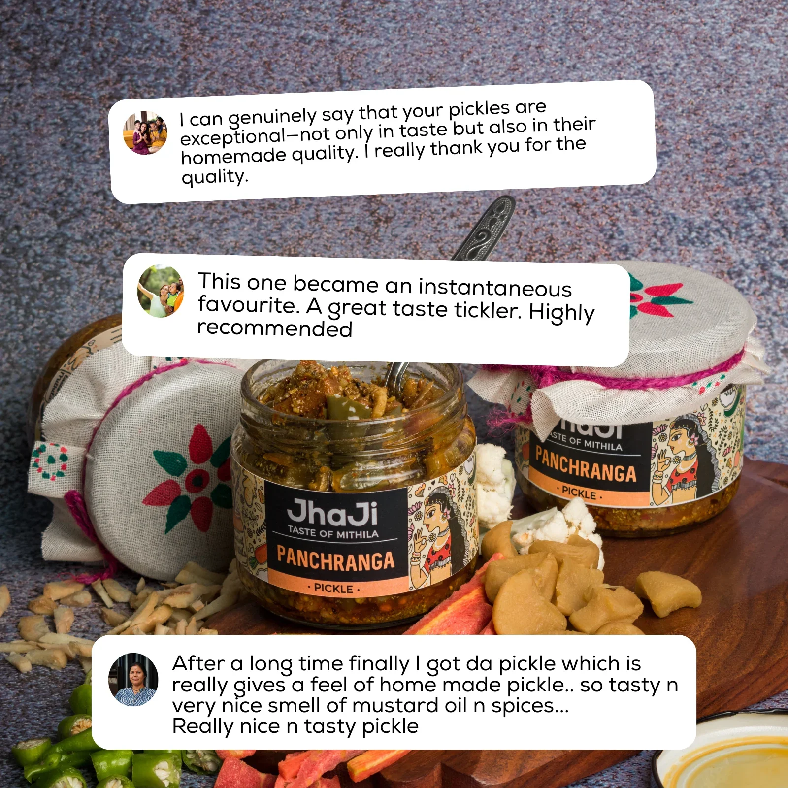 Panchranga Pickle, Gobi, Gajar, Adrak, Hari Mirch, Shalgam Mix Pickle | पंचरंगा मिक्स्ड अचार (250/500 gm Jars) - Image 7
