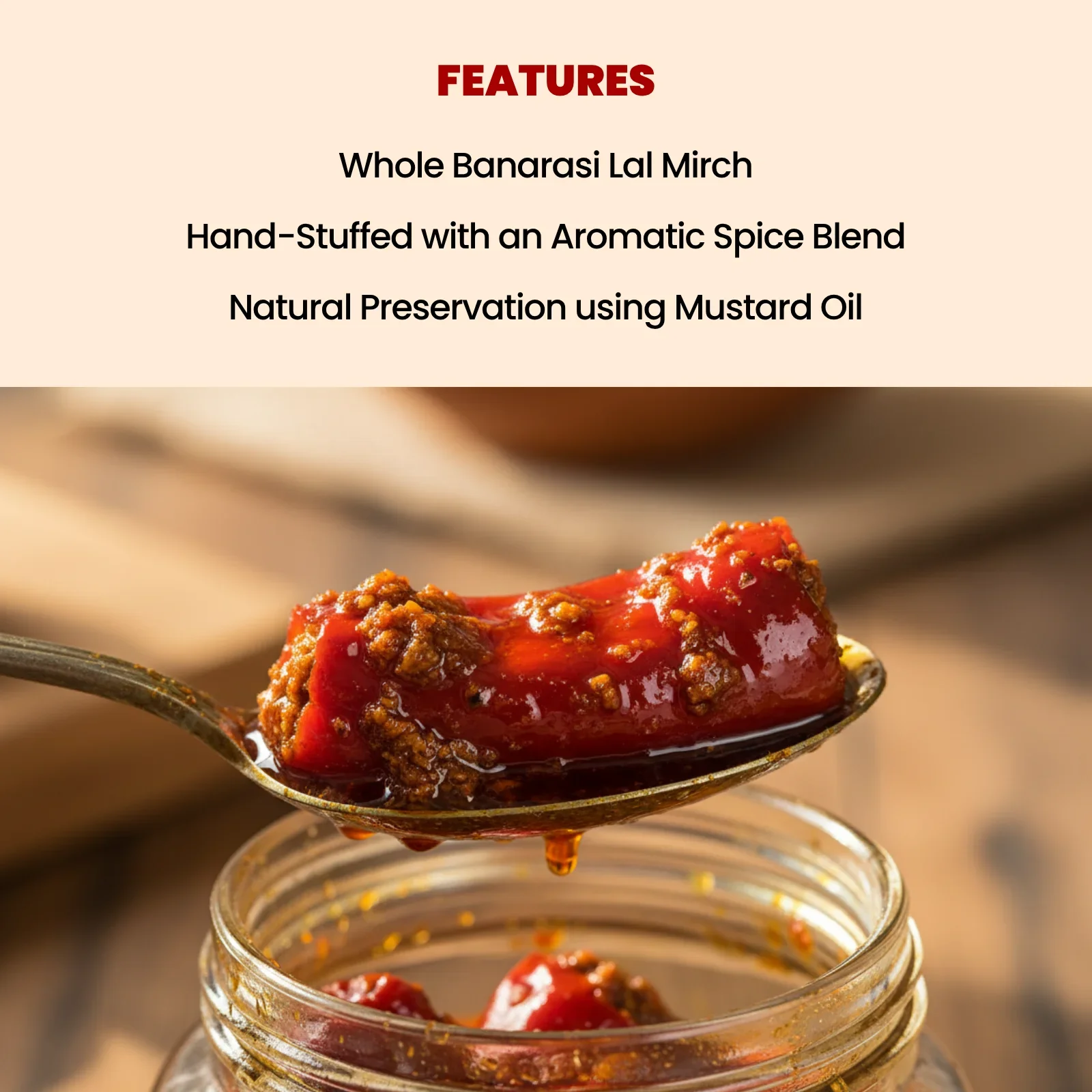 Lal Mirch ka Bharua Achar | Stuffed Red Chilli Pickle - Image 4
