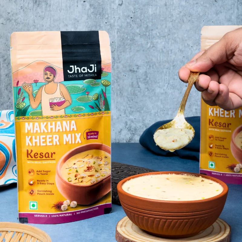 Instant Makhana Kheer Mix Kesar Flavor | Ready to Cook Saffron Flavor Foxnut Pudding - Image 5