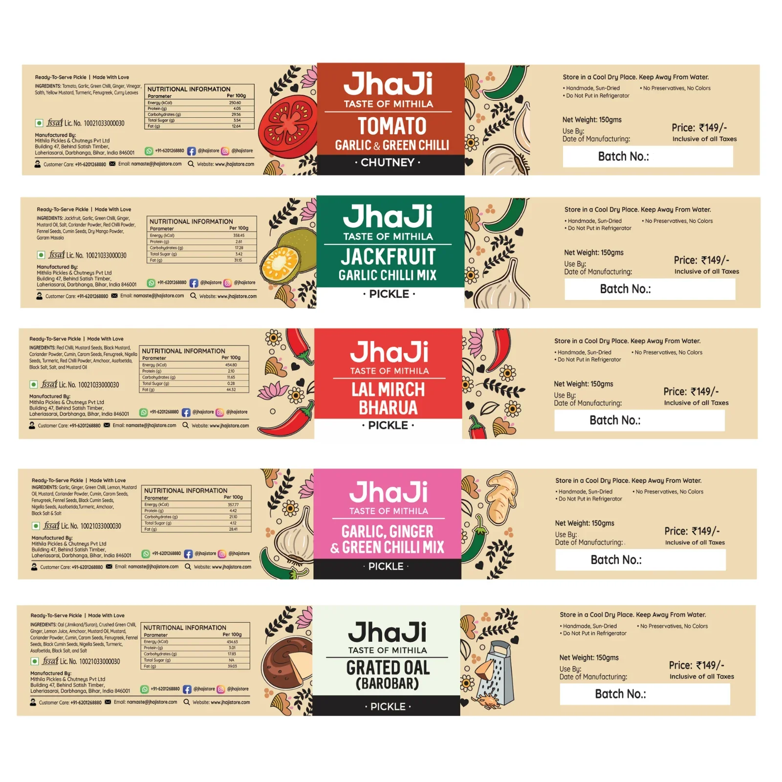 5 Traditional Pickles Sample Pack (With Garlic) | 5x150g Jars - Image 10