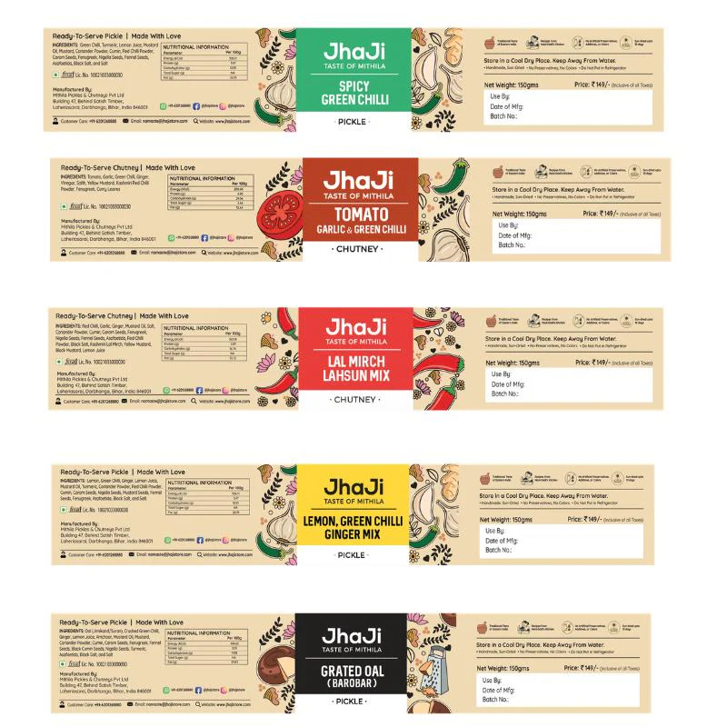 5 Spicy Pickles Sample Pack | Lal Mirch Lahsun, Green Chilli & More | 5×150g Jars - Image 8